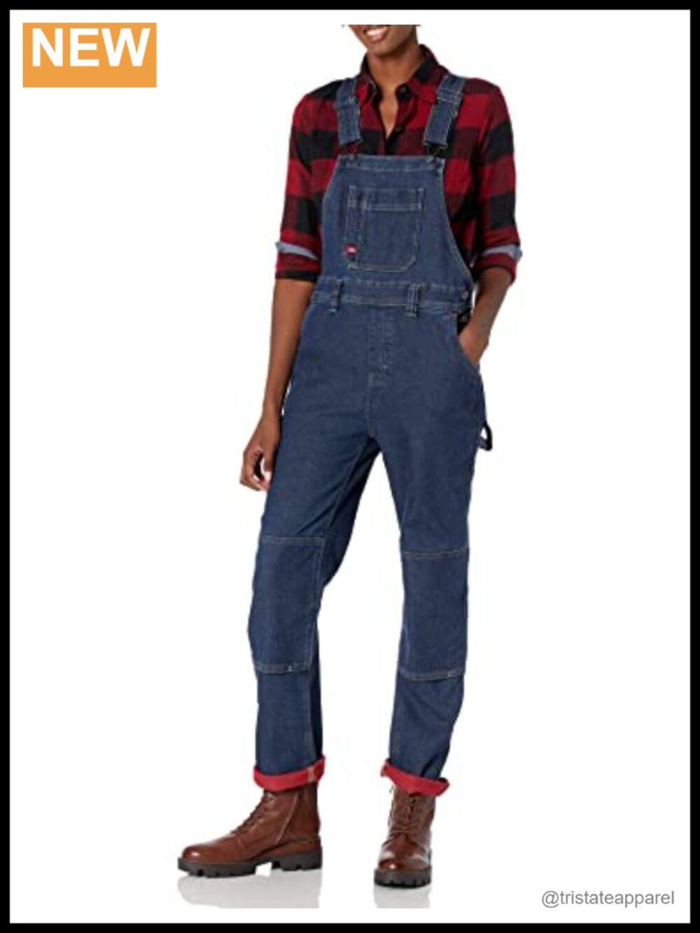 Dickies Warming Temp IQ Denim Bib Overalls Stretch Double Knee Workwear